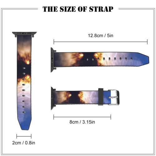 yanfind Watch Strap for Apple Watch Sunset Cornell College Pond Clouds Dusk Sky Cloud Reflection Atmospheric Morning Natural Compatible with iWatch Series 5 4 3 2 1