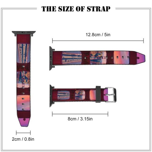 yanfind Watch Strap for Apple Watch Cameron Venti Golden Gate  California USA Sunset Colorful Sky Suspension Bay Compatible with iWatch Series 5 4 3 2 1