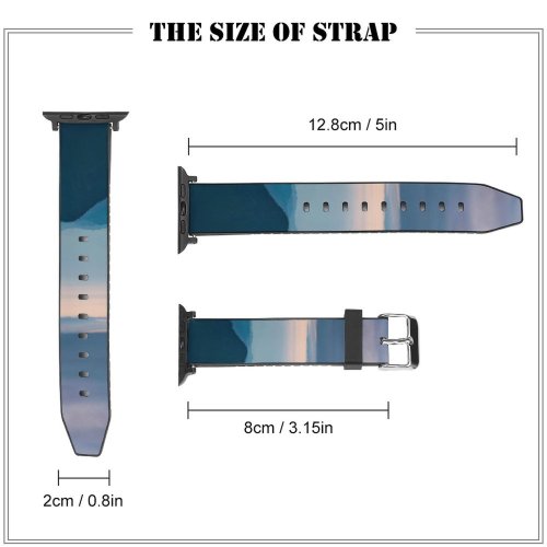 yanfind Watch Strap for Apple Watch Landscape Peak Countryside Creative Pictures Outdoors Grey Range Panoramic Sky Compatible with iWatch Series 5 4 3 2 1
