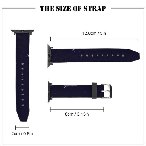 yanfind Watch Strap for Apple Watch Black Dark Jellyfish Dark Sea  Aquarium Underwater Glowing Compatible with iWatch Series 5 4 3 2 1