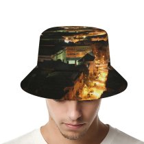 yanfind Adult Fisherman's Hat Town Night Settlement Area City Vision Night Sky Buildings Classic Light Architecture Fishing Fisherman Cap Travel Beach Sun protection