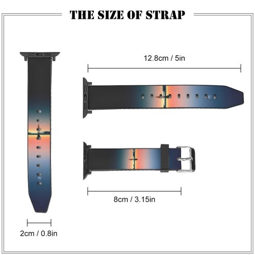 yanfind Watch Strap for Apple Watch Jordan Steranka Horizon Beach Alone Sunset Silhouette   Reflection Kalaloch Compatible with iWatch Series 5 4 3 2 1