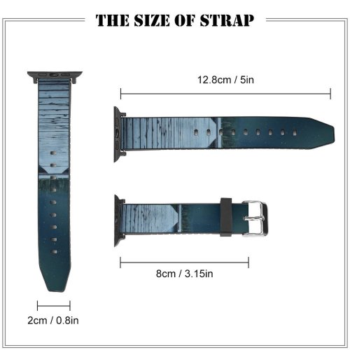 yanfind Watch Strap for Apple Watch Jetty Wooden Pier Lake Aurora Borealis Clear Sky Trees Compatible with iWatch Series 5 4 3 2 1