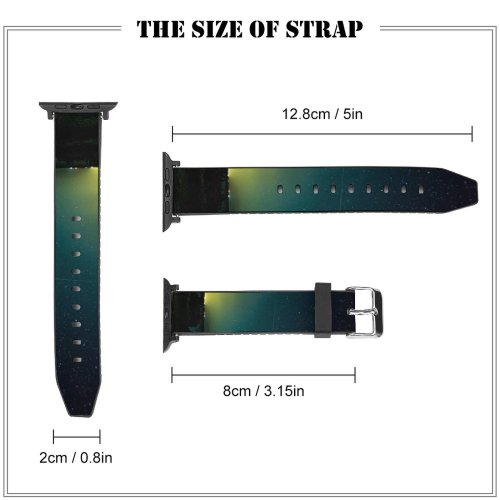 yanfind Watch Strap for Apple Watch Silhouette Tree Sky Scape Night Exposure Light Free Ocean  Meteor Compatible with iWatch Series 5 4 3 2 1