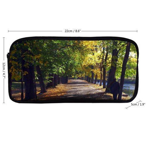 yanfind Pencil Case YHO Deciduous Leaf Sunlight Landscape Leaf Tree Tree Stockholm Light Natural Autumn Autumn Zipper Pens Pouch Bag for Student Office School