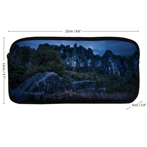 yanfind Pencil Case YHO Cliff Night Rocks Piopio Zealand Zipper Pens Pouch Bag for Student Office School