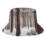 yanfind Adult Fisherman's Hat Winter Footprints Snowy Trunk Winter Natural Growth Frosty Landscape Peaceful Spruce Snow Fishing Fisherman Cap Travel Beach Sun protection