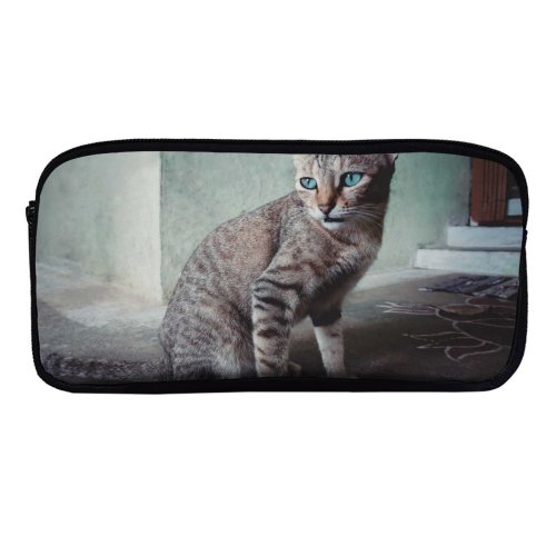 yanfind Pencil Case YHO Lovely Kitty Images Pet  Manx Wallpapers Decor Abyssinian Free Blueish Pictures Zipper Pens Pouch Bag for Student Office School