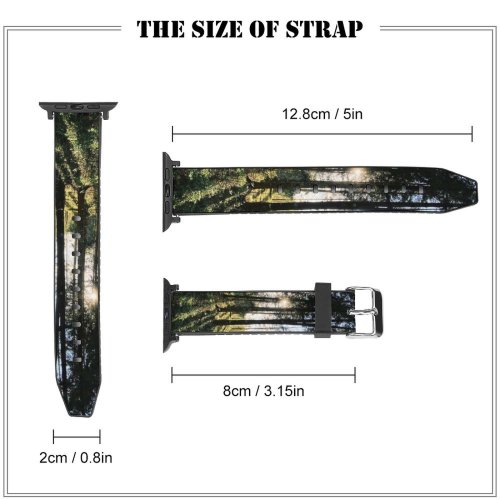 yanfind Watch Strap for Apple Watch Scenery  Tree Sunlight Wilderness Plant Free Jungle Woodland Outdoors Forest Compatible with iWatch Series 5 4 3 2 1