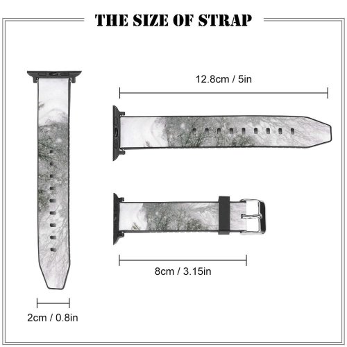 yanfind Watch Strap for Apple Watch Winter December Winter Atmospheric Sky Branch Snow Tree Tree Blizzard Poland Frost Compatible with iWatch Series 5 4 3 2 1