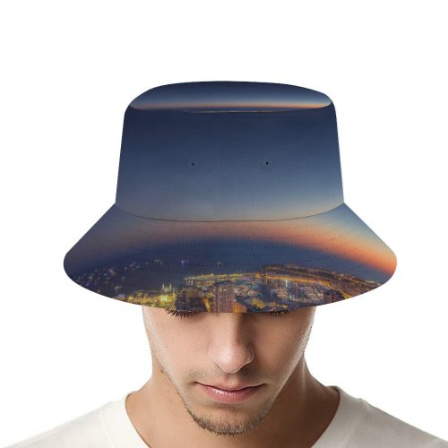 yanfind Adult Fisherman's Hat Crevisio Monaco Yacht Show Cityscape City Lights Night Time Ocean Seascape Sunset Fishing Fisherman Cap Travel Beach Sun protection