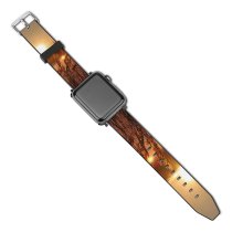 yanfind Watch Strap for Apple Watch Winter Christmas Horizon Dawn Morning Natural Atmospheric  Sunset Landscape Sky Denmark Compatible with iWatch Series 5 4 3 2 1