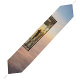 Yanfind Table Runner Backlit Skyscape Chicago Fog Skyscraper Clouds Sunset Window Daylight Evening Travel Balcony Everyday Dining Wedding Party Holiday Home Decor