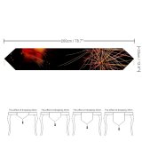 Yanfind Table Runner Light Fireworks Th Movember Trails Festival Midnight Fte Event Year's Eve Diwali white-style1 200*33cm Everyday Dining Wedding Party Holiday Home Decor