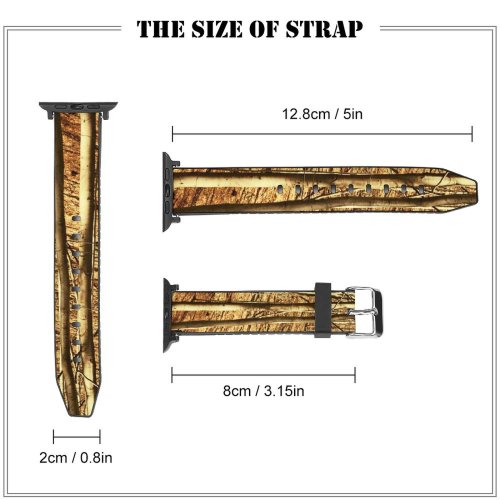 yanfind Watch Strap for Apple Watch Tree Trees Clean Soothing Grass Peace Relaxing Woods  Forest Natural Wood Compatible with iWatch Series 5 4 3 2 1