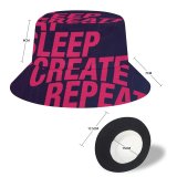 yanfind Adult Fisherman's Hat Quotes Eat Sleep Create Repeat Inspirational Quotes Neon Typography Fishing Fisherman Cap Travel Beach Sun protection