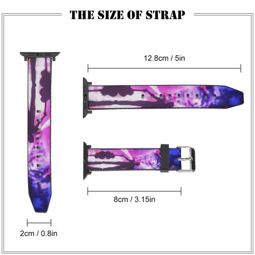 yanfind Watch Strap for Apple Watch Carsen Haycock Graphics CGI Neon Guitar Musician Silhouette Cyberpunk Future City Compatible with iWatch Series 5 4 3 2 1
