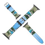 yanfind Watch Strap for Apple Watch Landscape Road Plant Pictures Sea Outdoors Tree Pier Dock Free Port Compatible with iWatch Series 5 4 3 2 1