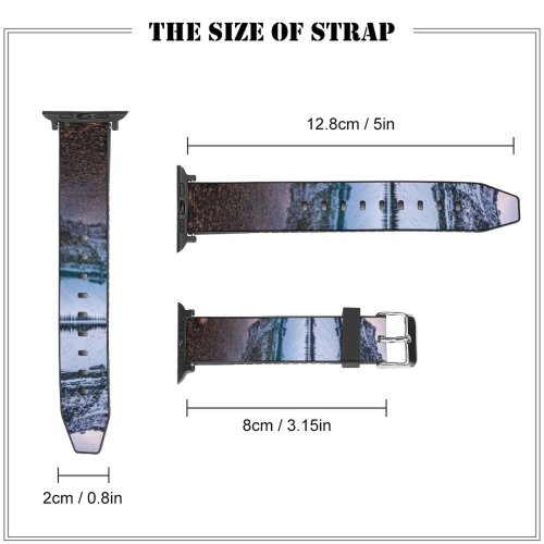 yanfind Watch Strap for Apple Watch Bow Lake Crowfoot   Banff National Park Canadian Rockies  Mountains Compatible with iWatch Series 5 4 3 2 1