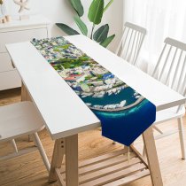 Yanfind Table Runner Boats Coast City Cityscape Clouds Landscape Daylight Daytime Island Watercrafts Transportation Outdoors Everyday Dining Wedding Party Holiday Home Decor