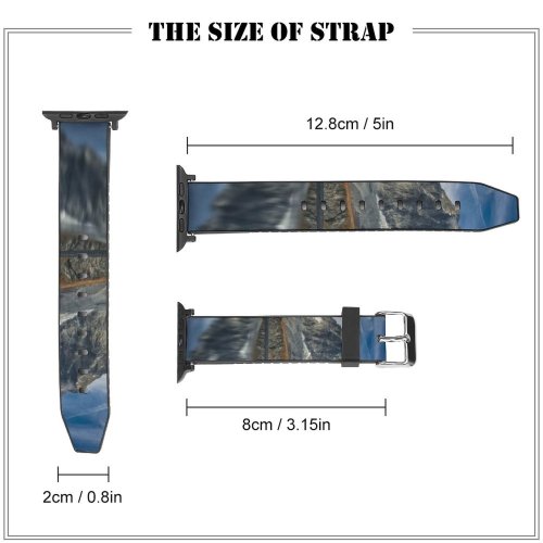 yanfind Watch Strap for Apple Watch Landscape Peak Creative Italian Pictures Outdoors Ridge Snow Alps Goillet Compatible with iWatch Series 5 4 3 2 1
