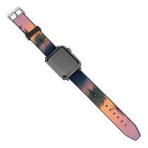 yanfind Watch Strap for Apple Watch Johannes Plenio Golden Hour Foggy Sunrise Morning Winter Road Compatible with iWatch Series 5 4 3 2 1
