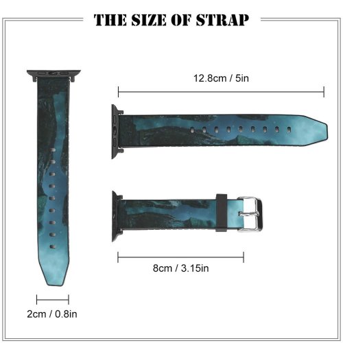 yanfind Watch Strap for Apple Watch Moai Statues Easter Island   Night Sky Compatible with iWatch Series 5 4 3 2 1