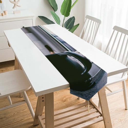 Yanfind Table Runner Blur Focus Counter Jars Appliance Kitchen Coffee Kettle Maker Everyday Dining Wedding Party Holiday Home Decor