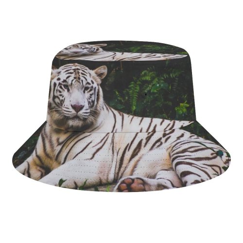 yanfind Adult Fisherman's Hat Smit Patel Tiger Forest Leaves Dark Big Cat Predator Wildlife Greenery Fishing Fisherman Cap Travel Beach Sun protection