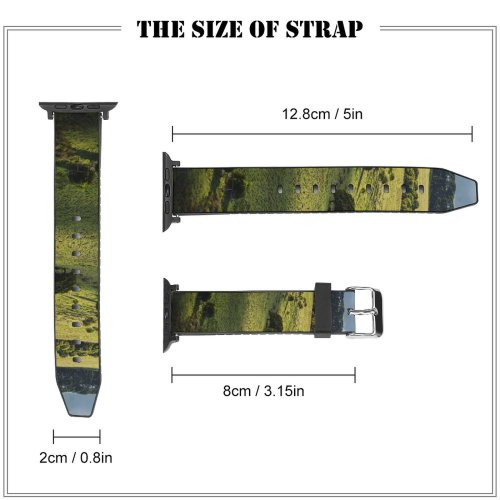 yanfind Watch Strap for Apple Watch Rural Countryside Domain Pasture Australia Farm Cape Grassland Outdoors Ranch Public Compatible with iWatch Series 5 4 3 2 1