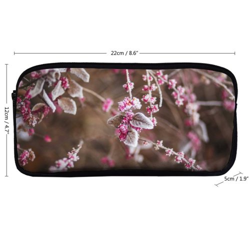yanfind Pencil Case YHO Images Bud Flora Petal Frost Stem Outdore Public Wallpapers Plant Olsztyn Winter Zipper Pens Pouch Bag for Student Office School