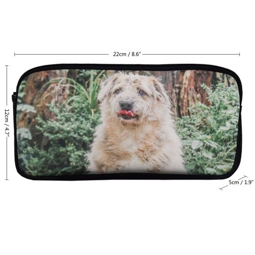 yanfind Pencil Case YHO Lovely Images Pet Wallpapers Plant Outdoors Pictures Creative Grey Dog Commons Zipper Pens Pouch Bag for Student Office School