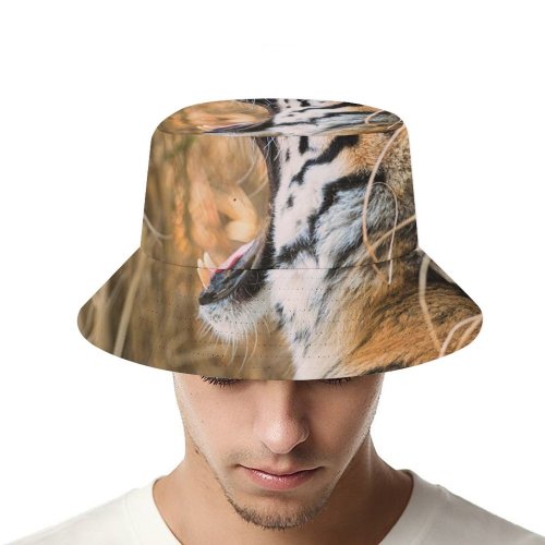 yanfind Adult Fisherman's Hat Eric Kilby Tiger Roaring Fishing Fisherman Cap Travel Beach Sun protection