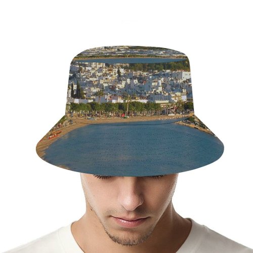 yanfind Adult Fisherman's Hat Winter Town Azure Coast Shore Landscape Sea Sky Coastal Bay Landforms Beach Fishing Fisherman Cap Travel Beach Sun protection