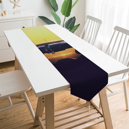 Yanfind Table Runner Blur Golden Masks Sunset Landscape Evening Light Driving Extraterrestrial Transportation Outdoors Hour Everyday Dining Wedding Party Holiday Home Decor