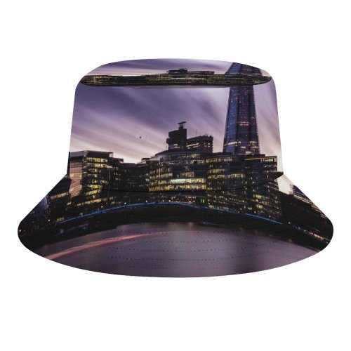 yanfind Adult Fisherman's Hat Shard London England Landmark Cityscape City Lights Skyscrapers River Thames City Hall Fishing Fisherman Cap Travel Beach Sun protection
