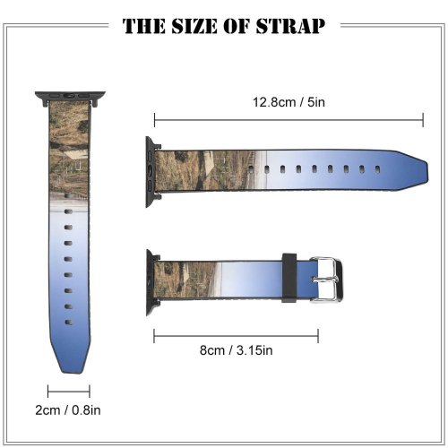 yanfind Watch Strap for Apple Watch Scenery Domain Nobody Sunset Prairie Ground Public Burn Clean Outdoors Wallpapers Compatible with iWatch Series 5 4 3 2 1