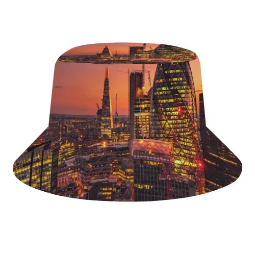 yanfind Adult Fisherman's Hat Erotikpanda Cityscape City Lights Sunset Dawn Skyscrapers London Fishing Fisherman Cap Travel Beach Sun protection