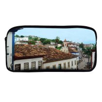 yanfind Pencil Case YHO Building Colony Town Gerais Old Settlement Antiga Area Center Church Historical Ceiling Zipper Pens Pouch Bag for Student Office School