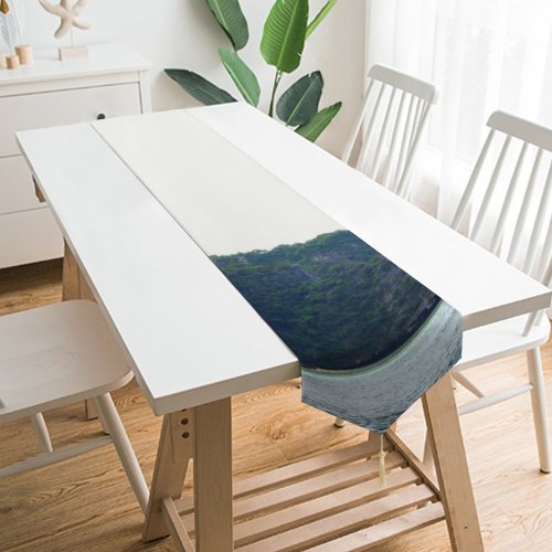 Yanfind Table Runner Boats Clear Tourism Vacation Wood Adventure Landscape Daylight Mountains Travel Formations Island Everyday Dining Wedding Party Holiday Home Decor
