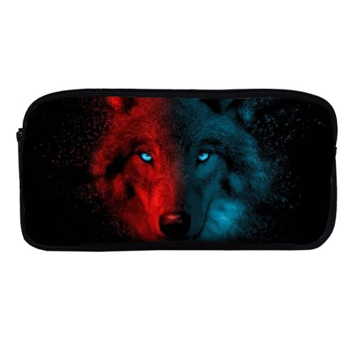 yanfind Pencil Case YHO Wolf Scary Gradient Dark Zipper Pens Pouch Bag for Student Office School