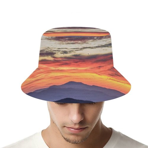 yanfind Adult Fisherman's Hat Ridge Parkway Ridge Mountains Aerial Sunrise Sky Cloudy Sky Landscape Mountain Range Fishing Fisherman Cap Travel Beach Sun protection