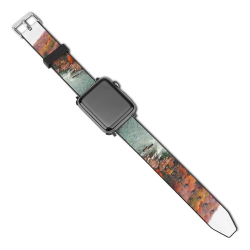 yanfind Watch Strap for Apple Watch United Landscape Leaf Plant Great River Pictures PNG Outdoors Tree Vibrant Compatible with iWatch Series 5 4 3 2 1