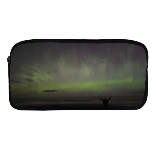 yanfind Pencil Case YHO Beams Aurora Sky Horizon Atmospheric Lights Colours Cloud Sea Sky Night Aurora Zipper Pens Pouch Bag for Student Office School