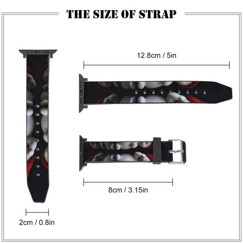 yanfind Watch Strap for Apple Watch Black Dark Celebrations Christmas Cute Snowman Figures Christmas Decoration Cute Expressions Compatible with iWatch Series 5 4 3 2 1