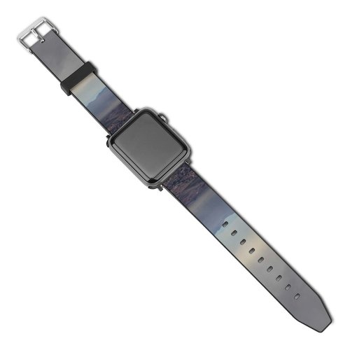 yanfind Watch Strap for Apple Watch Landscape Peak Countryside Pictures Outdoors Stock Grey Free Range Plateau Land Compatible with iWatch Series 5 4 3 2 1