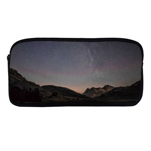 yanfind Pencil Case YHO Tarn Images Space Blea Night Ambleside Landscape Public Way Outer Astronomy Sky Zipper Pens Pouch Bag for Student Office School