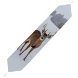 Yanfind Table Runner Frozen Deer Freeze Frost Coniferous Frosty Winter Outdoors Ice Outside Snowy Season Everyday Dining Wedding Party Holiday Home Decor