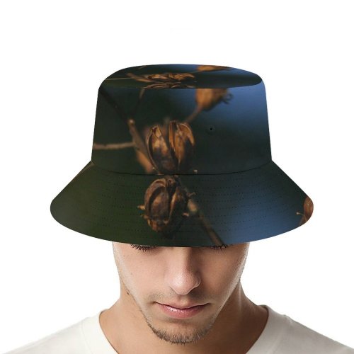 yanfind Adult Fisherman's Hat Winter Spring Autumn Larch Plant Fall Nuts Branch Flower Leaf Twig Fruits Fishing Fisherman Cap Travel Beach Sun protection