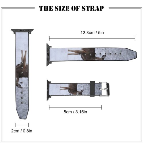 yanfind Watch Strap for Apple Watch Frozen Freezing Deer Frost Wild Frosty Winter Outdoors Reindeer Scenic Moose Virginia Compatible with iWatch Series 5 4 3 2 1